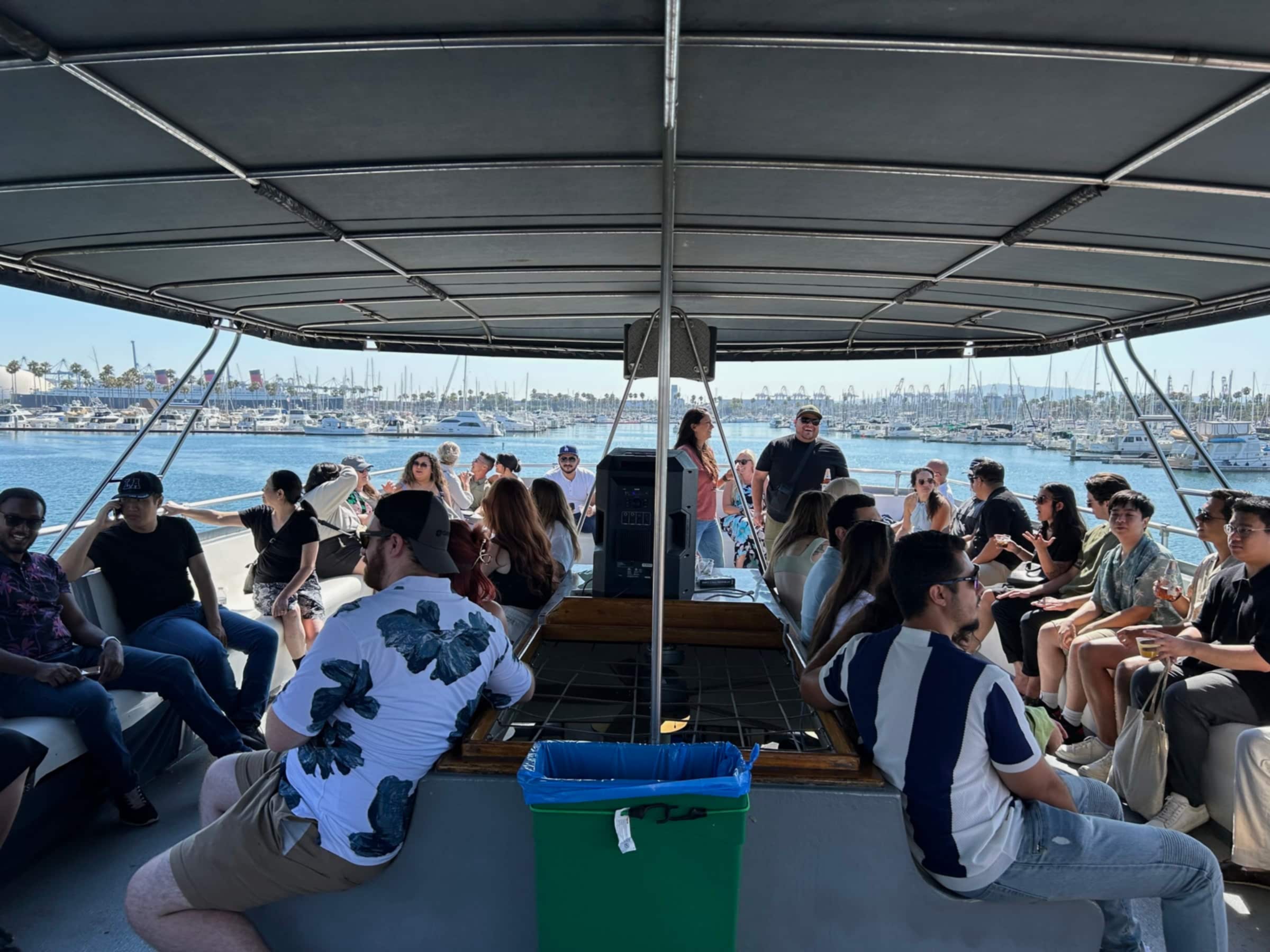 large party boat top seating