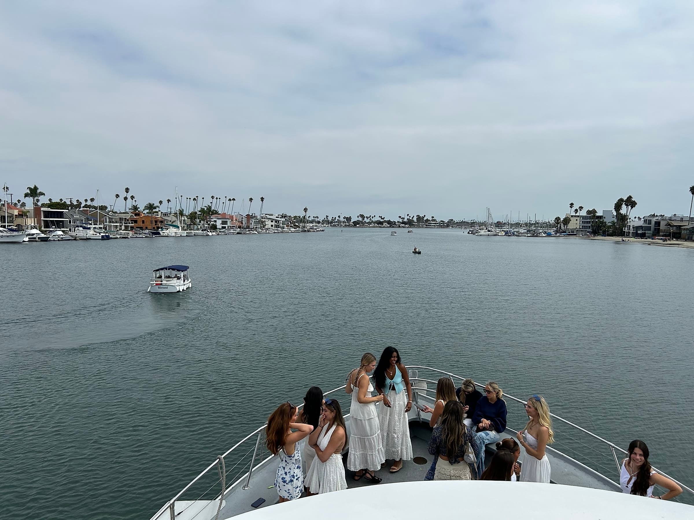 Guests enjoying large boat for private party
